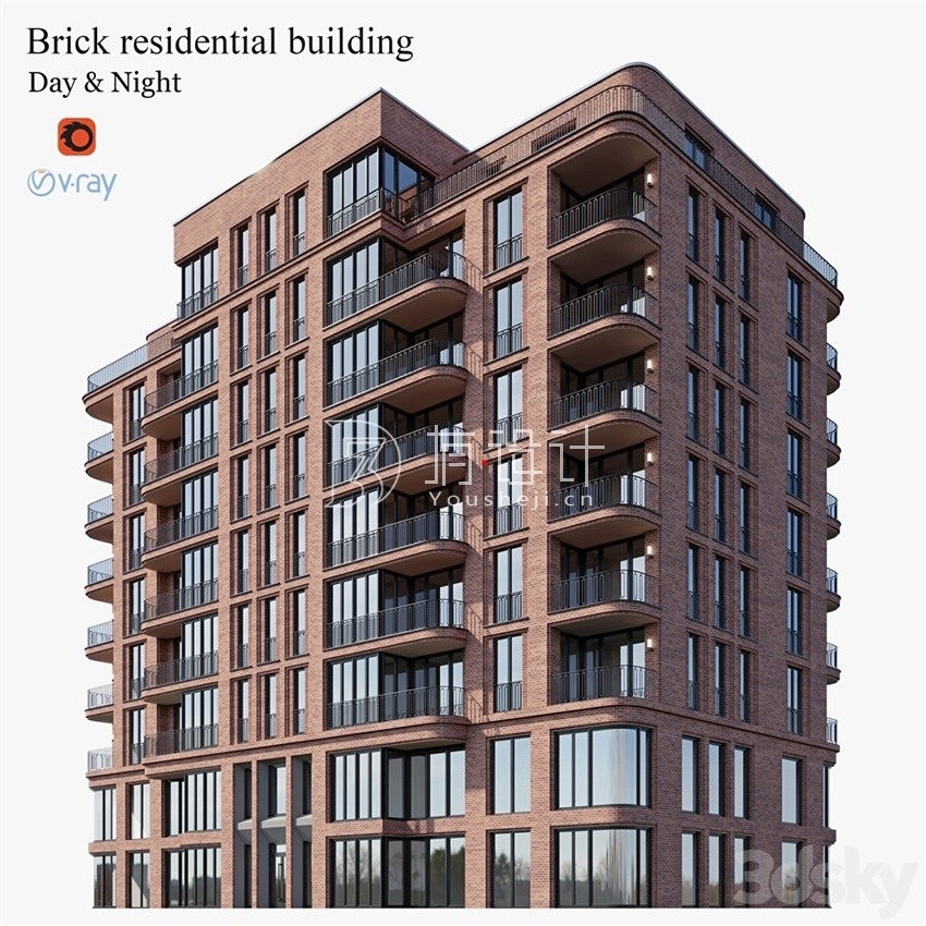 3DSky Pro 20套写字楼住宅楼别墅建筑3D模型合集