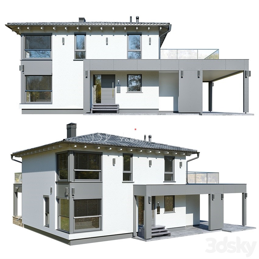 3DSky Pro 20套写字楼住宅楼别墅建筑3D模型合集