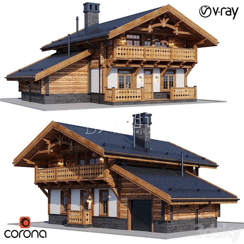 3DSky Pro 20套写字楼住宅楼别墅建筑3D模型合集