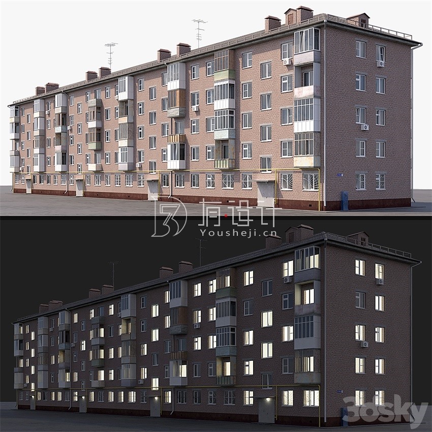 3DSky Pro 20套写字楼住宅楼别墅建筑3D模型合集