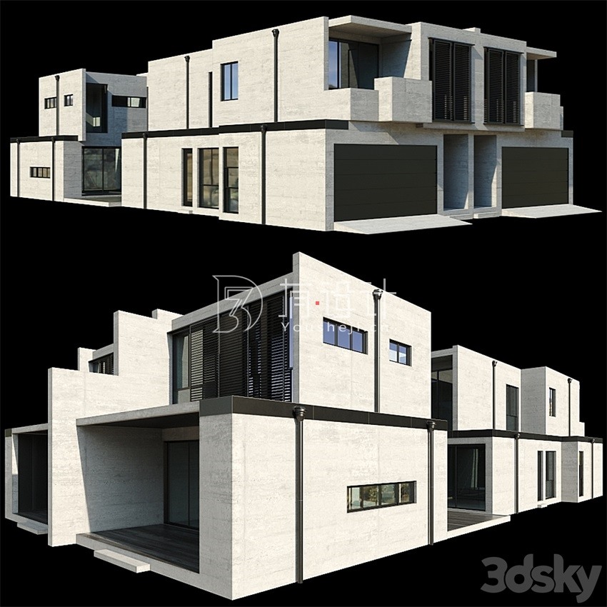 3DSky Pro 20套写字楼住宅楼别墅建筑3D模型合集