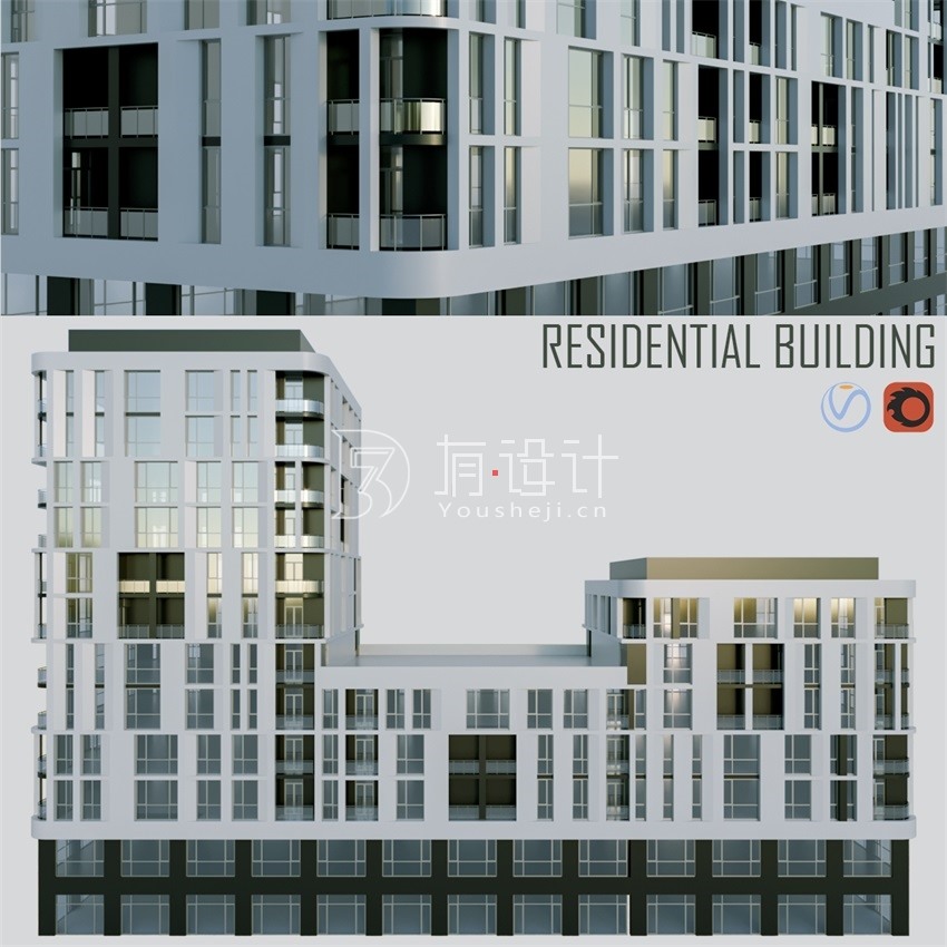 3DSky Pro 20套写字楼住宅楼别墅建筑3D模型合集