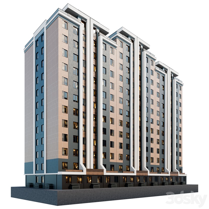 3DSky Pro 20套写字楼住宅楼别墅建筑3D模型合集