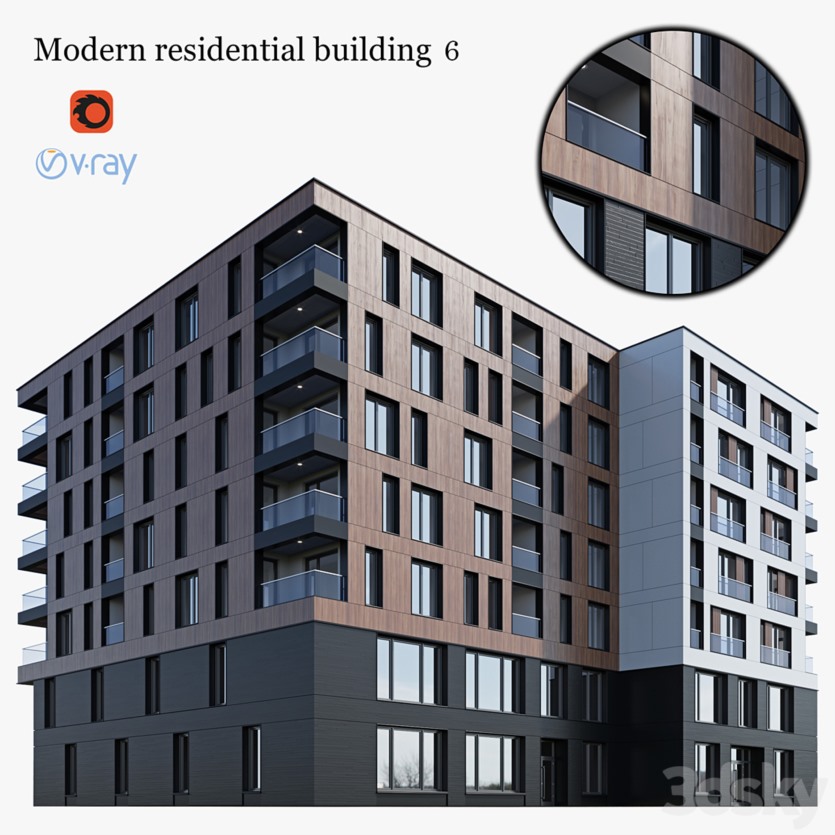 3DSky Pro 20套写字楼住宅楼别墅建筑3D模型合集