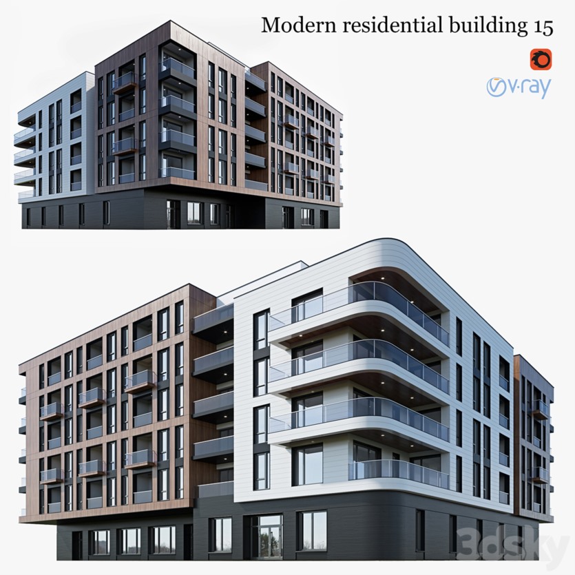 3DSky Pro 20套写字楼住宅楼别墅建筑3D模型合集