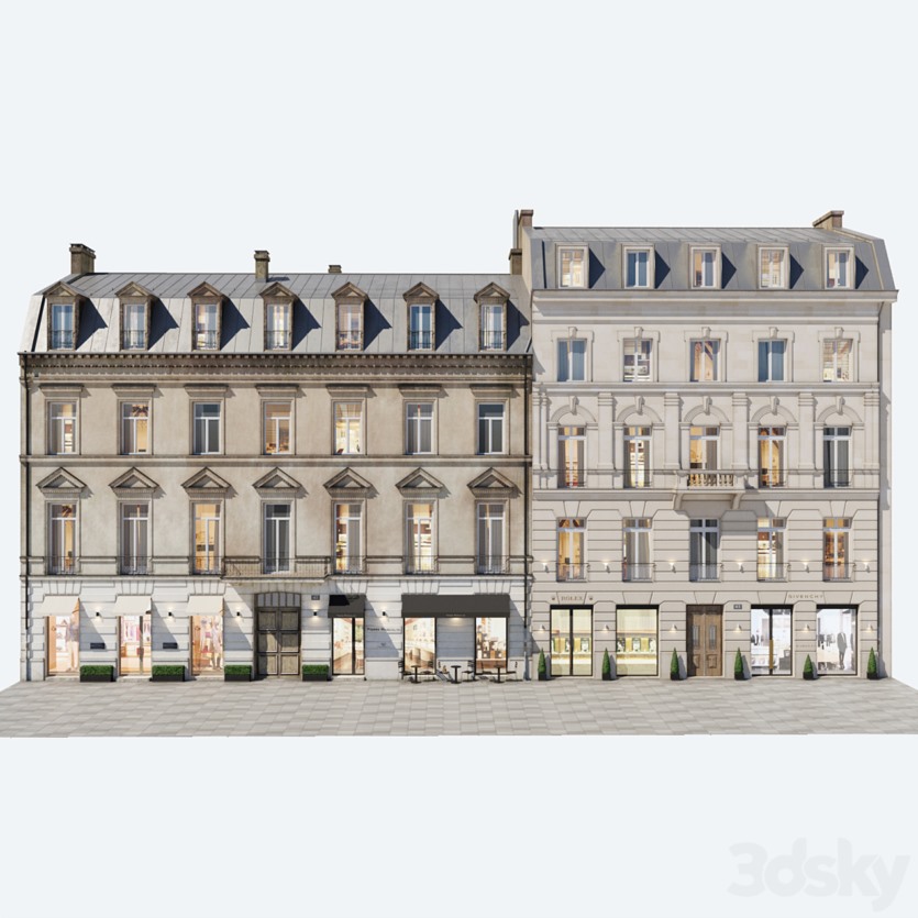 3DSky Pro 20套写字楼住宅楼别墅建筑3D模型合集