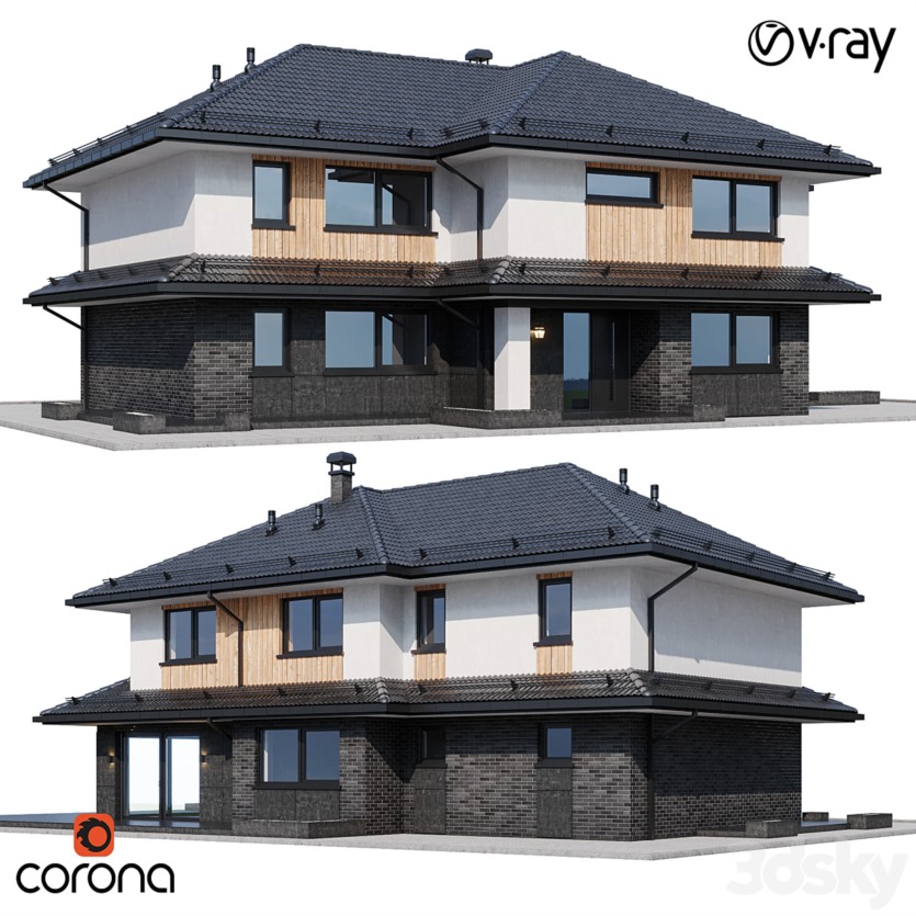 3DSky Pro 20套写字楼住宅楼别墅建筑3D模型合集