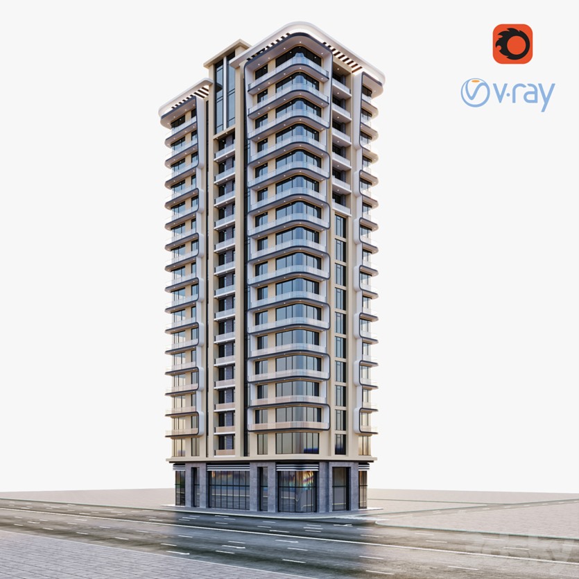 3DSky Pro 20套写字楼住宅楼别墅建筑3D模型合集