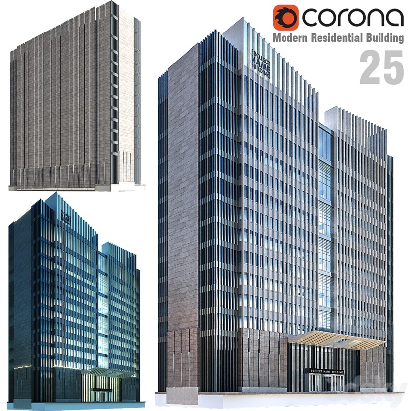 3DSky Pro 20套写字楼住宅楼别墅建筑3D模型合集
