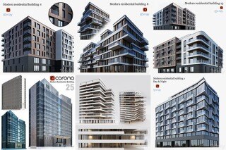 3DSky Pro 20套写字楼住宅楼别墅建筑3D模型合集