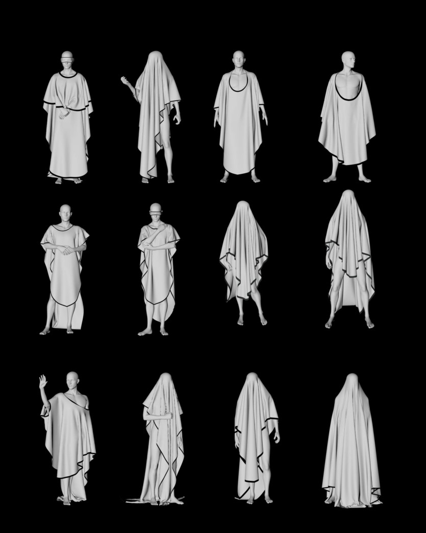 面纱灵魂姿势包3D模型 VEILED SOULS POSE PACK