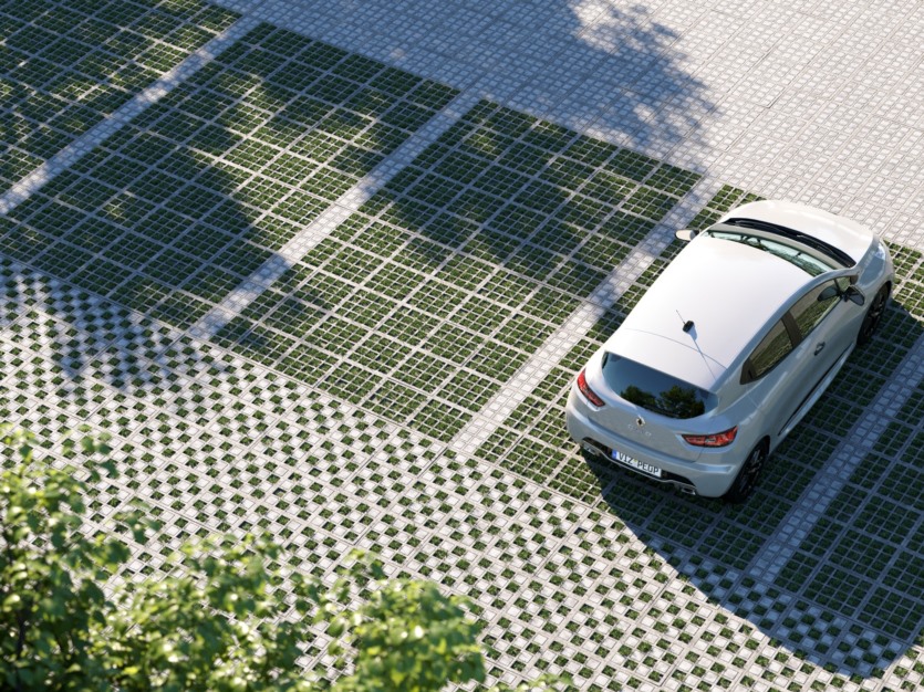 停车场草坪砖和冬季雪树雪地3D模型 Parking Grass Pack - Svaeren Winter Pack