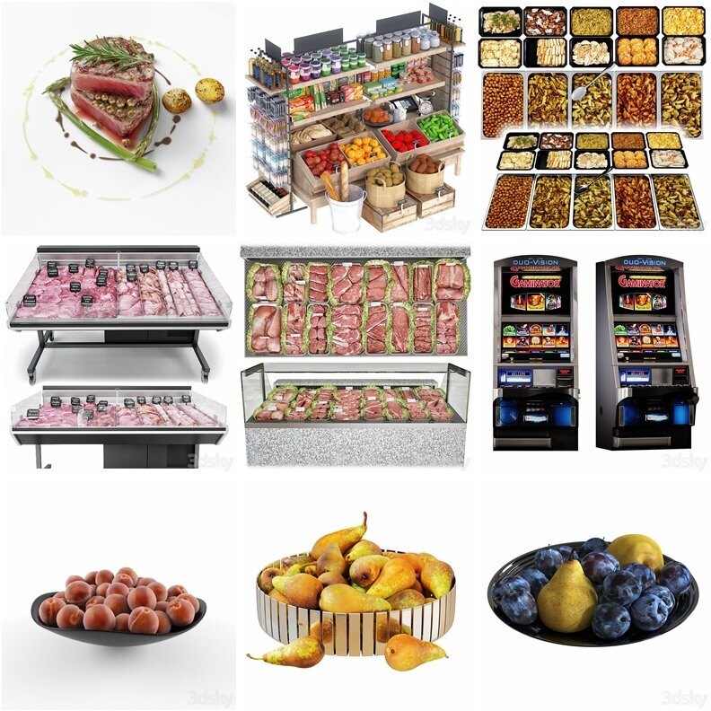 3Dsky Pro 40套水果素菜食品3Dmax模型合集 2.34GB