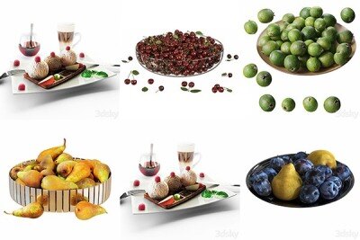 3Dsky Pro 40套水果素菜食品3Dmax模型合集 2.34GB