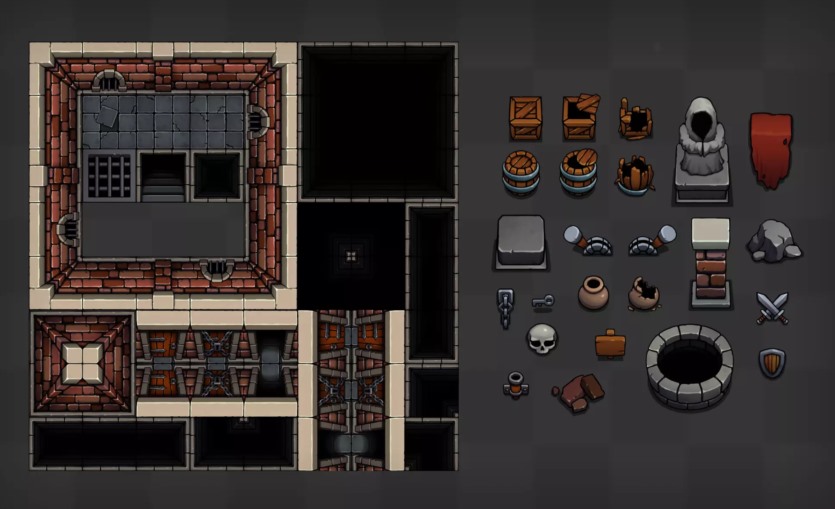 2D地牢图块 2D Dungeon Tileset v2.1