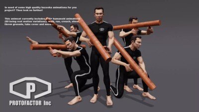 170 多个人形动作捕捉动画火箭筒动画 ANIMSET: BAZOOKA v1.5