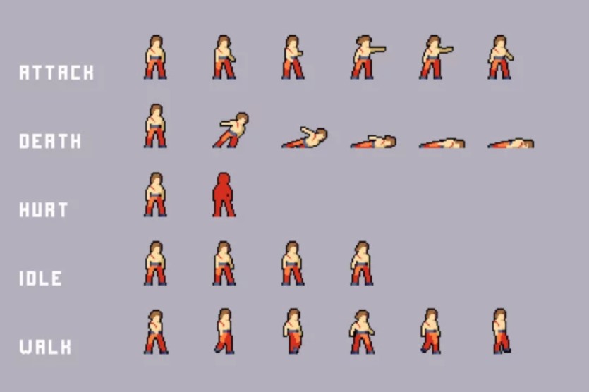 囚犯角色精灵像素艺术 Prisoner Character Sprites Pixel Art