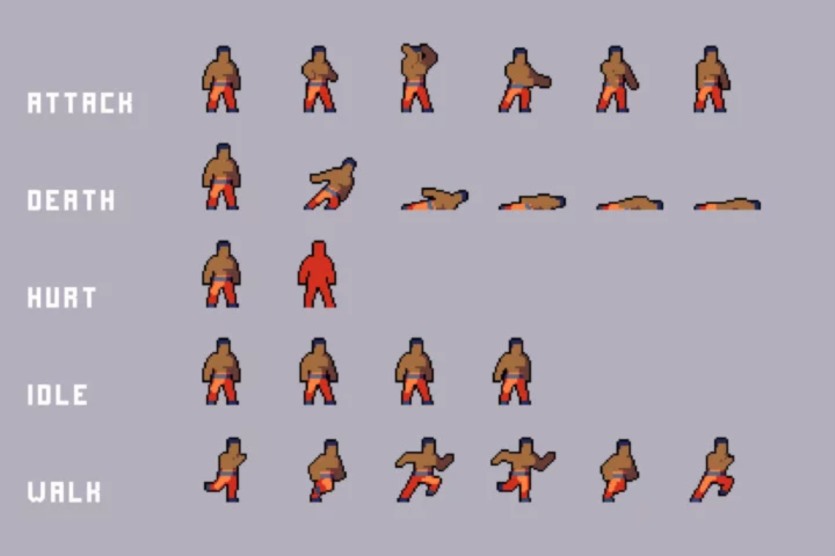 囚犯角色精灵像素艺术 Prisoner Character Sprites Pixel Art
