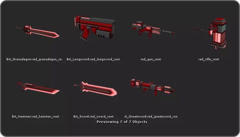 Unity武器模型资产 Bit Weapon Pack v1.0
