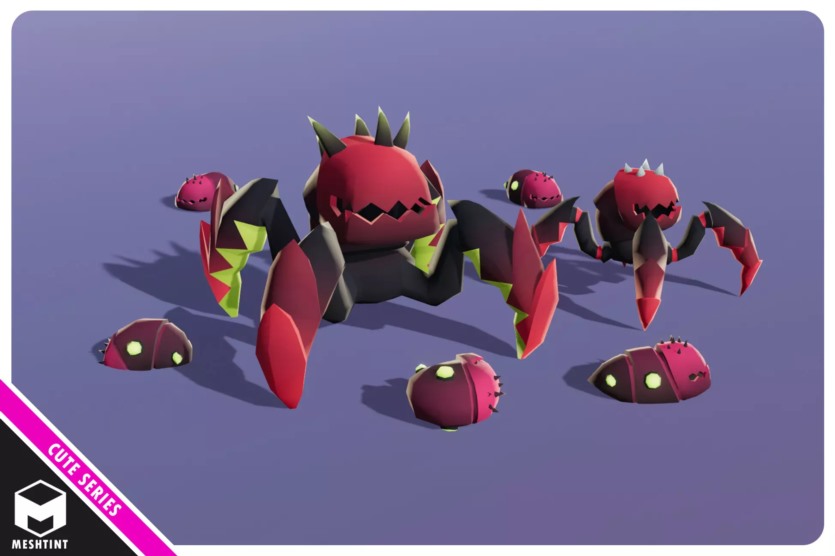 Unity潜伏者爬行者恐怖进化包可爱系列 Lurker Creeper Horror Evolution Pack Cute Series v1.0