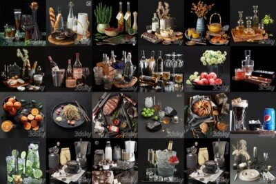 3Dsky Pro 食物酒水饮料3D模型合集70套5.12GB