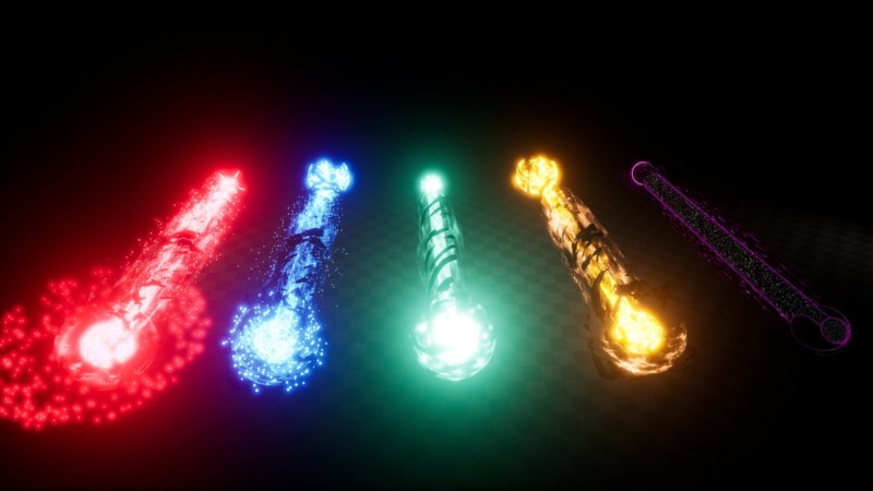 UE能量射线命中视觉特效 Niagara Ray VFX Pack (Energy, Ray, Hit Effects)