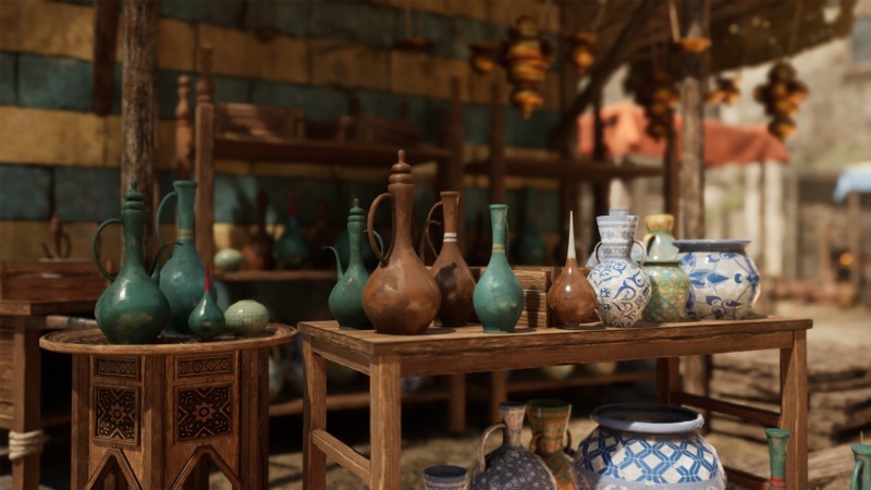 超过250个UE5中高端游戏资产环境集市 The Bazaar 5.1