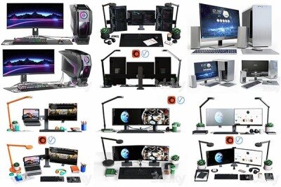 3DSky Pro 29套台式电脑显示器笔记本电脑3D模型合集