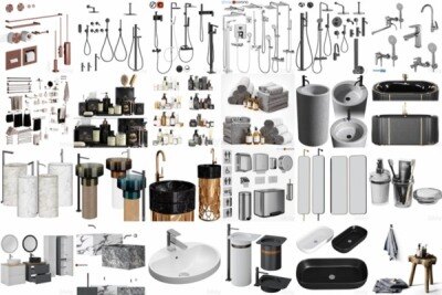 3Dsky Pro 卫生间花洒台盆马桶洗漱品3D模型合集