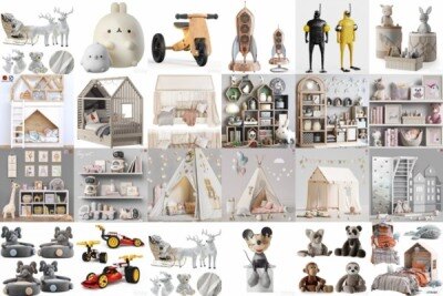 3DSky Pro 63套儿童家具玩具3D模型合集