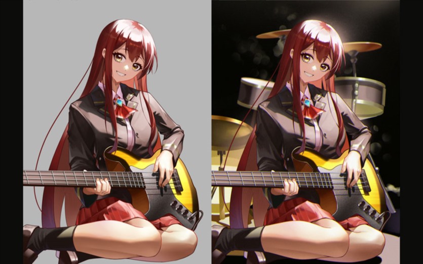 电吉他少女-日本人物塑造全过程 Electric Guitar Girl - The Whole Process of Creating a Japanese Character