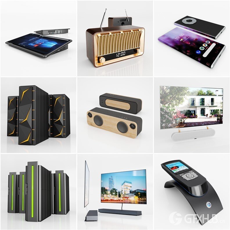 数码电子电脑耳机音响无人机手机游戏机3D模型 Evermotion – Archmodels Vol. 261