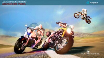 可骑摩托车：多人游戏高级包 – 3 辆自行车 – 伤害和伤害动画 Ridable MotorBikes: Multiplayer Advanced Pack – 3 Bikes – damage & animations