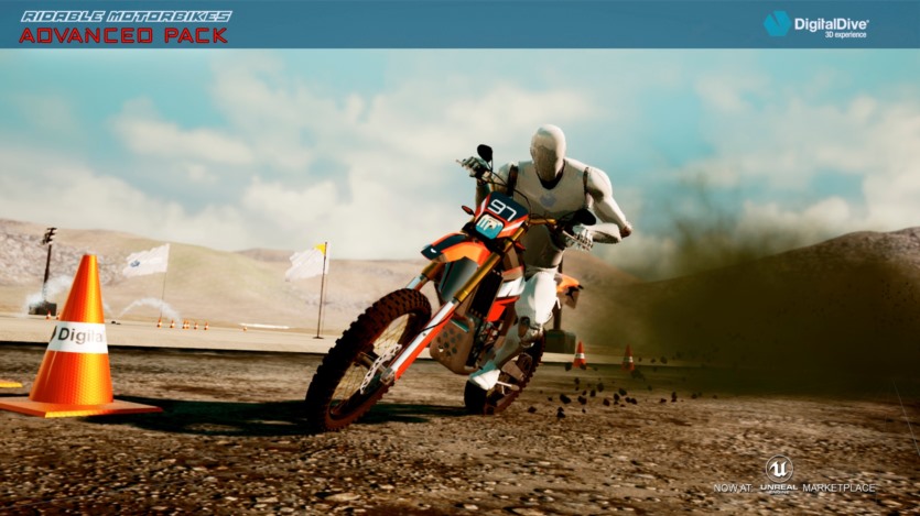 可骑摩托车：多人游戏高级包 - 3 辆自行车 - 伤害和伤害动画 Ridable MotorBikes: Multiplayer Advanced Pack - 3 Bikes - damage & animations