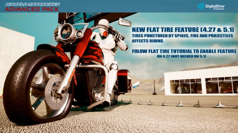 可骑摩托车：多人游戏高级包 - 3 辆自行车 - 伤害和伤害动画 Ridable MotorBikes: Multiplayer Advanced Pack - 3 Bikes - damage & animations