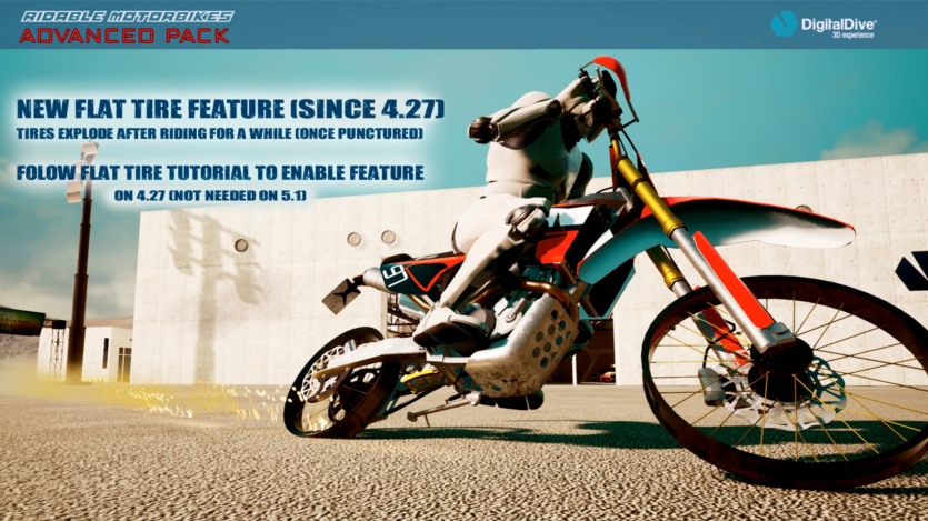 可骑摩托车：多人游戏高级包 - 3 辆自行车 - 伤害和伤害动画 Ridable MotorBikes: Multiplayer Advanced Pack - 3 Bikes - damage & animations