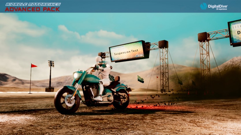 可骑摩托车：多人游戏高级包 - 3 辆自行车 - 伤害和伤害动画 Ridable MotorBikes: Multiplayer Advanced Pack - 3 Bikes - damage & animations