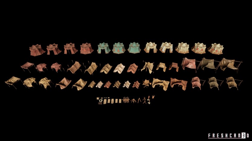 UE中世纪的帐篷和帐篷露营游戏道具包 Medieval Tents & Camping Props Pack