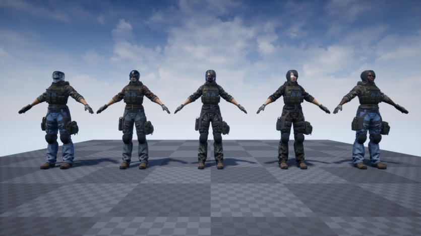 UE虚幻引擎定制女士兵角色 Customized Soldier Woman