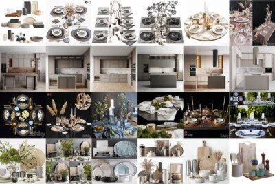 3DSky Pro 橱柜锅碗瓢盆水槽厨房装饰3D模型合集