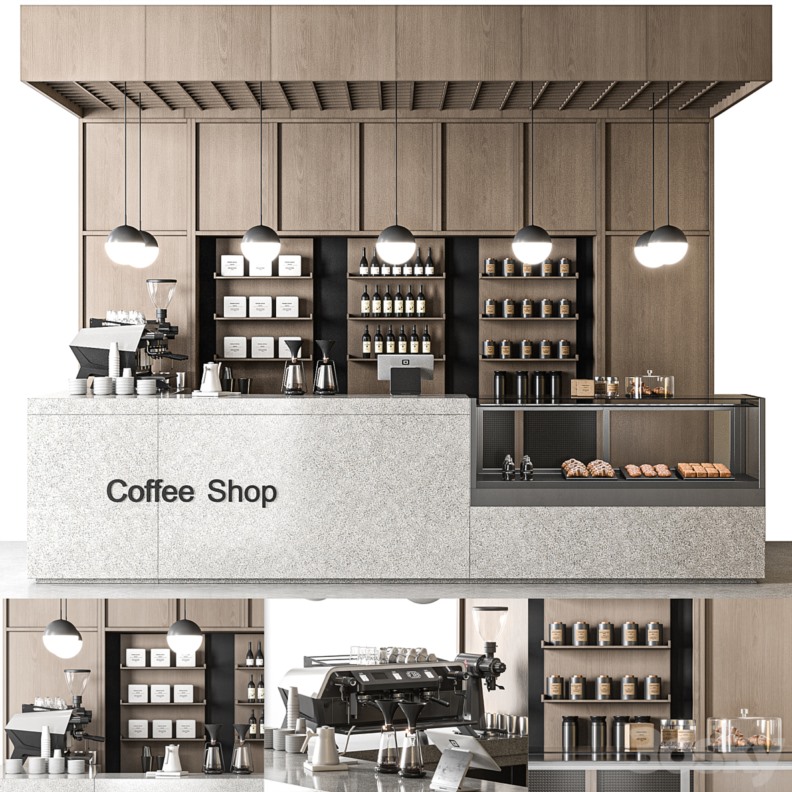 3DSky Pro 咖啡店铺3D模型合集
