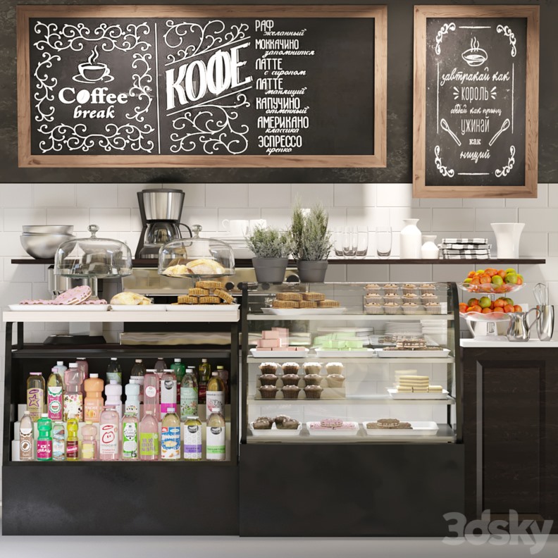 3DSky Pro 咖啡店铺3D模型合集