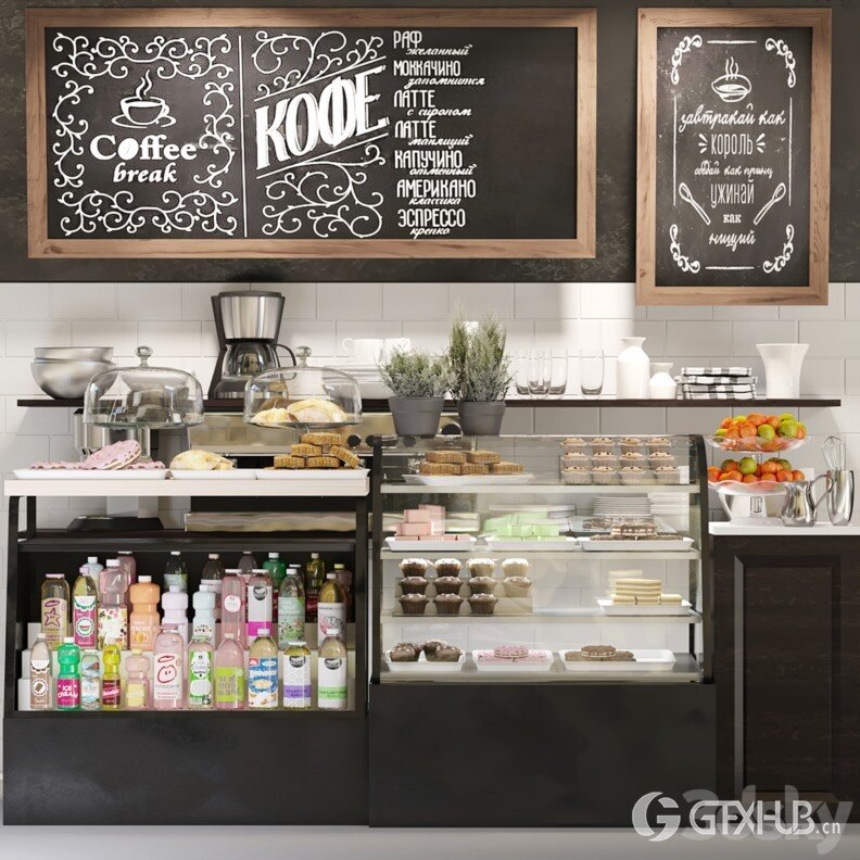 3DSky Pro 咖啡店铺3D模型合集