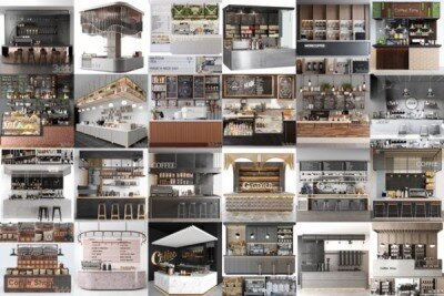 3DSky Pro 咖啡店铺3D模型合集