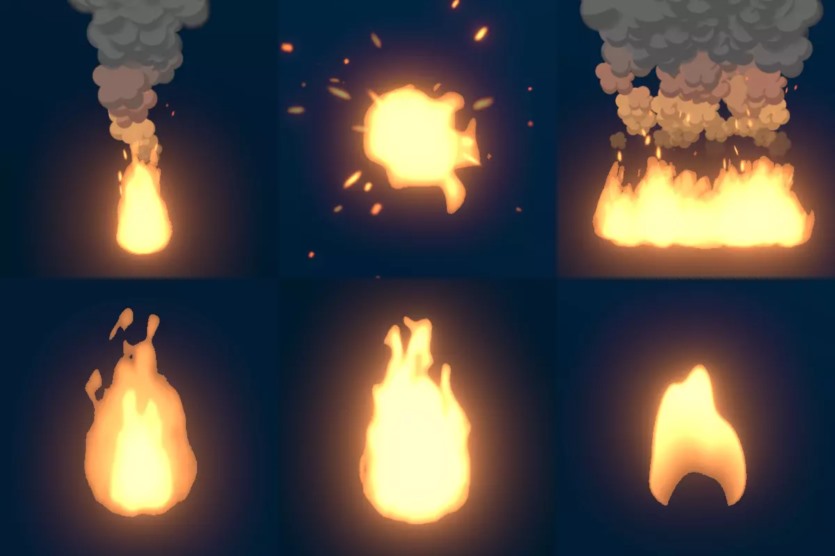 卡通爆炸、烟雾、火焰、水溅、魔法、电力、烟花资产 Cartoon FX Remaster vR 1.2.4