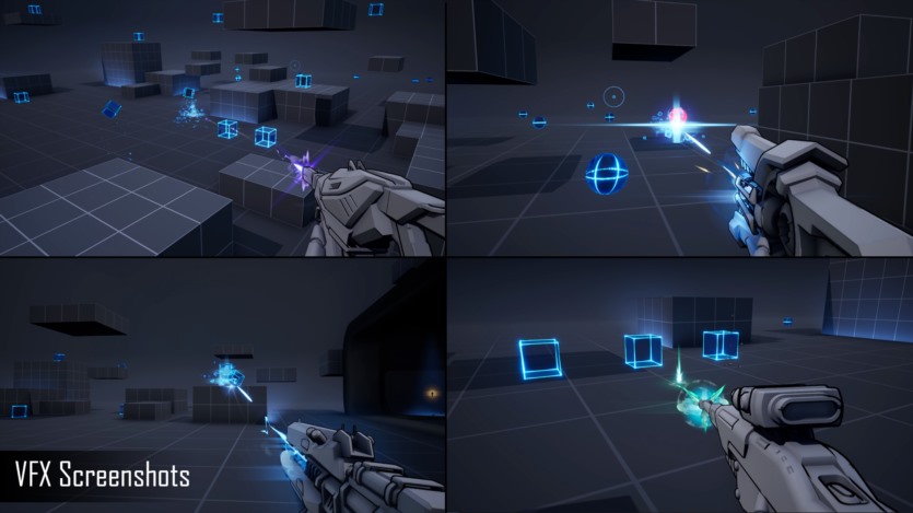 风格化FPS枪口和撞击射击游戏特效 VFX Pack - Stylized FPS Muzzle and Impacts Effects 5.1