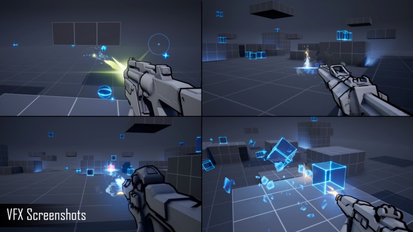 风格化FPS枪口和撞击射击游戏特效 VFX Pack - Stylized FPS Muzzle and Impacts Effects 5.1
