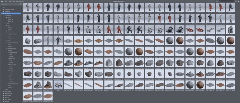 太空宇航员人物角色地形环境3D模型资产 Big Medium Small – Astronova