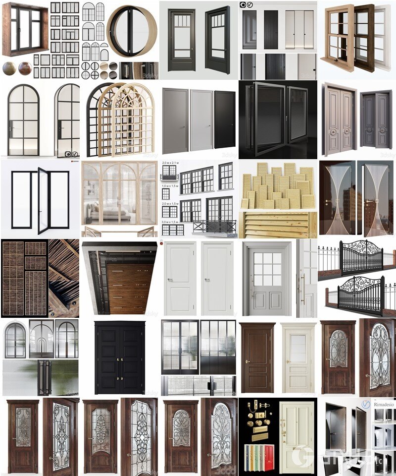 3DSky Pro 105套高精细门窗3Dmax模型合集