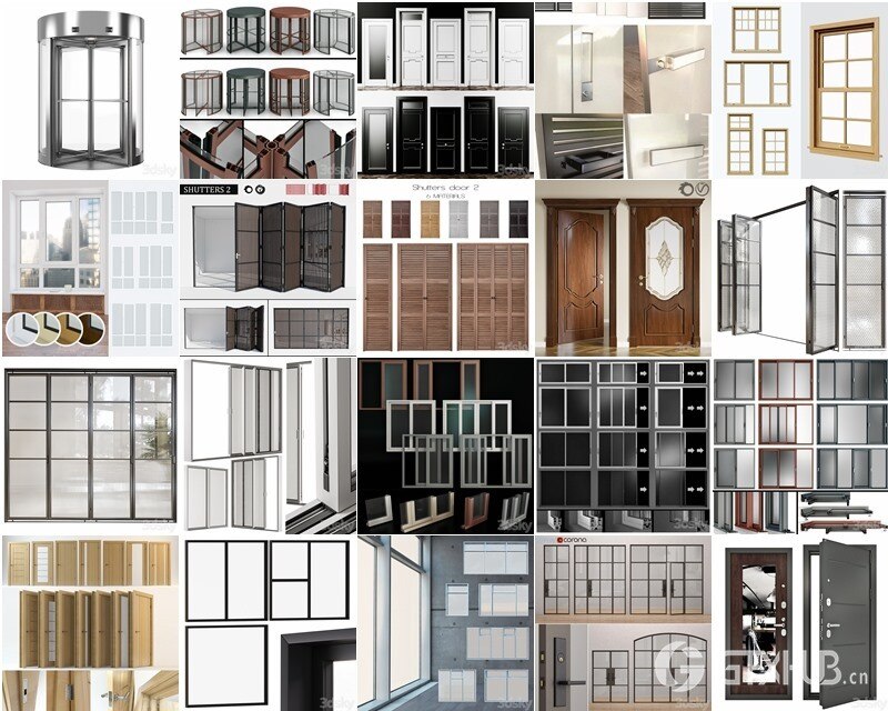 3DSky Pro 105套高精细门窗3Dmax模型合集